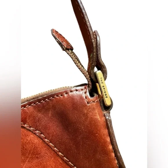 The Bridge Vintage Brown Leather Shoulder / Crossbody Bag - Picture 15 of 16